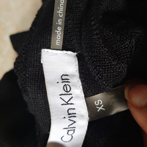 Black Calvin Klein XS Cardigan Silk/Rayon - Picture 4 of 5